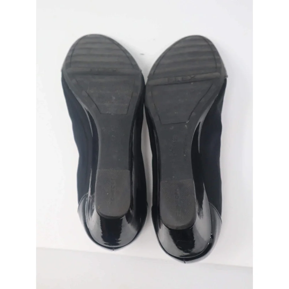 Black Wedge Pump 8.5 LifeStride Womens Juliana Patent Cap Toe Comfort Shoes